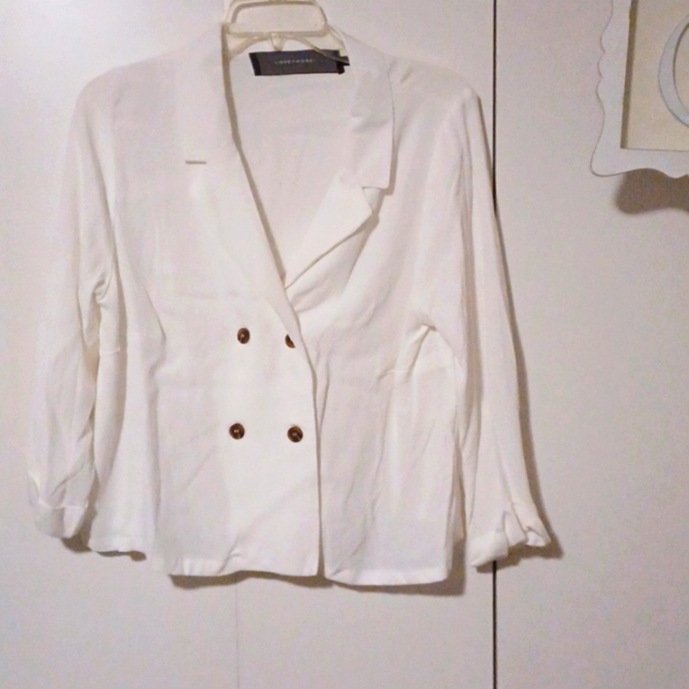 Code Mode, Sz. XL, White double-breasted top